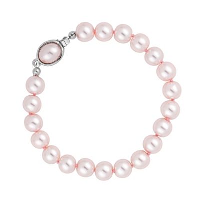 Pink pearl oval clasp bracelet